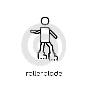 Rollerblade icon. Trendy modern flat linear vector Rollerblade i
