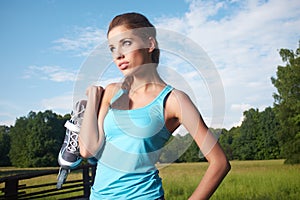 Rollerblade / roller skating woman photo