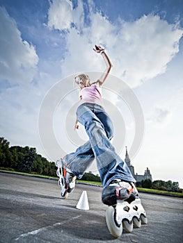 Rollerblading girl