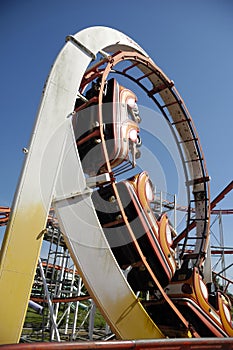 Rollercoaster at funfair