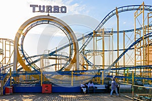 Rollercoaster at The Funfair on Brighton Pier