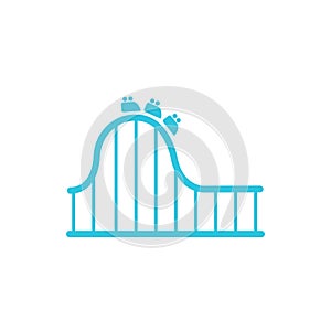 Rollercoaster icon. Isolated on white background.