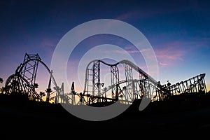 Rollercoaster at Sunset