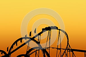 Rollercoaster track on funfair photo
