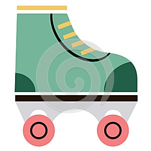 Rollerskate flat illustration on white