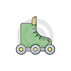 Rollerskate RGB color icon