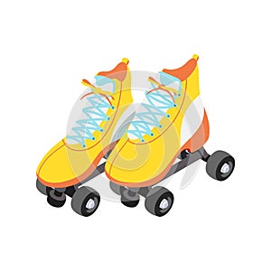 Rollerskates Isometric Icon