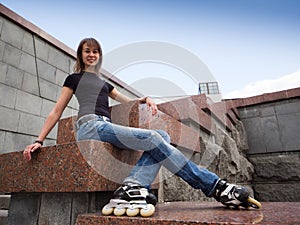 Rollerskating girl