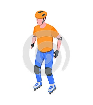 Rollerskating Isometric Icon