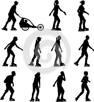 Rollerskating silhouettes