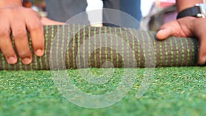 Rolling Artificial green Grass background