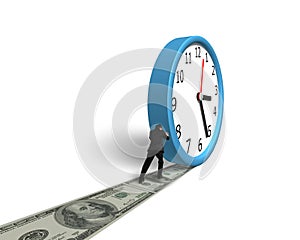 Rolling clock on money way