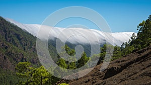 Rolling clouds phenomenon, 4k Time lapse clip of cumbrecita mountains