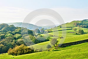 Rolling countryside around a farm photo