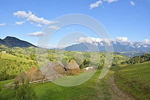 The Rolling countryside around a farm