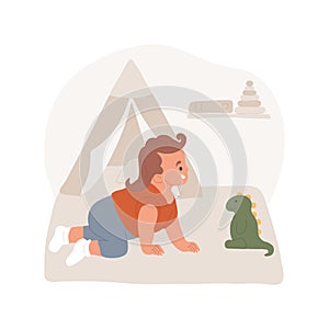 Rolling and crawling isolated cartoon vector illustration