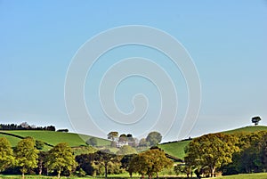 Rolling English hills and lush farmland