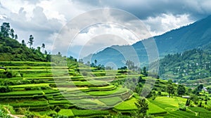 Rolling Green Hillside Covered in Grass