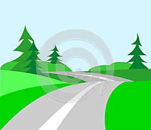 Winding Country Road Clipart