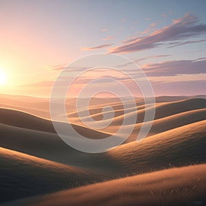 Shadows enhancing the contours of the hills and adding depth to the