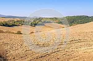 Rolling landscape with fertile soil ready for cultivation