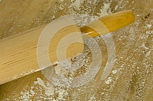 Rolling pin on cutting board