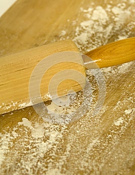 Rolling pin on cutting board