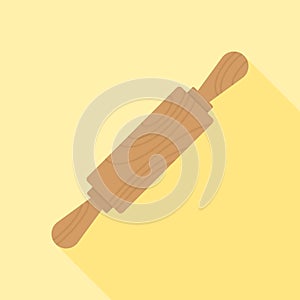Rolling Pin Flat Design Illustration on Soft Yellow Background