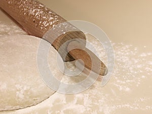 Rolling Pin, Flour, and Dough