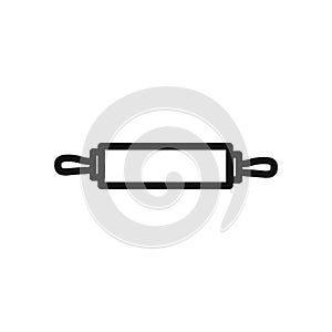 rolling pin icon linear vector graphics sign