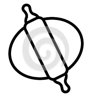 Rolling Pin Isolated Vector icon which can be easily modified or edit
