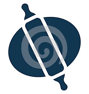 Rolling Pin Isolated Vector icon which can be easily modified or edit