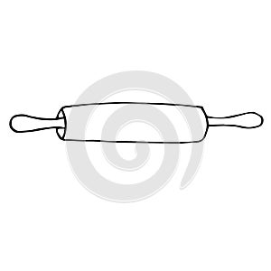 Rolling pin vector illustration, hand drawing doodle