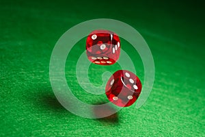 Rolling red dice