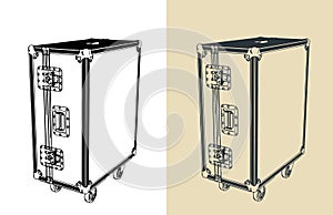 Rolling road case for stage equipment