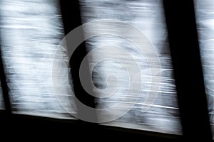 rolling shutter effect camera movement. distortion of the shape of fast-moving objects. Selective focus