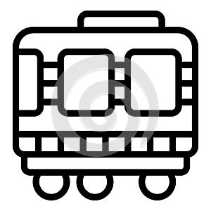 Rolling stock flatcar icon outline vector. Transit cargo logistics