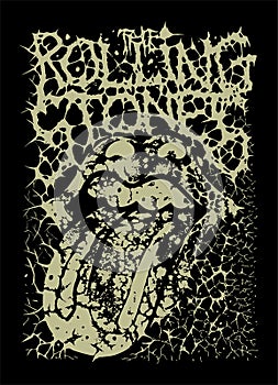 Rolling Stones death metal style logo.