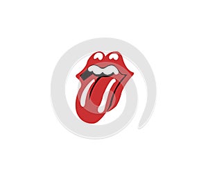 Rolling stones logo editorial illustrative on white background