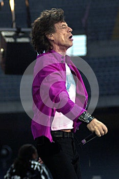 The Rolling Stones ,Mick Jagger during the concert