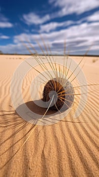 Rolling Tumbleweed in Desert Landscape