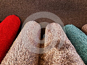 Rolled carpet samples