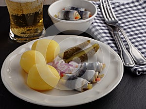 Rollmops with boiled potato