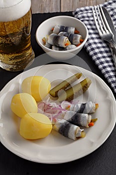 Rollmops with boiled potato