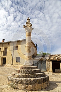 Rollo, justice pillar in Caracena, Soria, Castile and Leon community, Spain