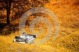 Rollover Crashed Car photo