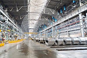 Rolls of aluminum are stored in special place