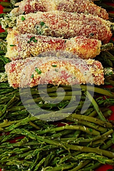 Rolls with asparagus