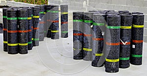 Rolls of bituminous waterproofing membrane