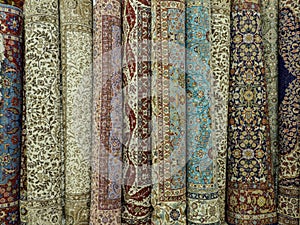 Rolls of carpet background
